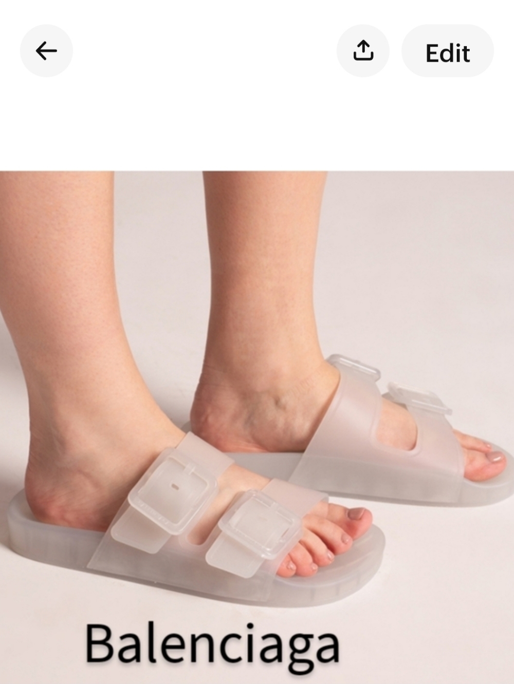 💯 Auth Balenciaga Transparent Slide Sandals